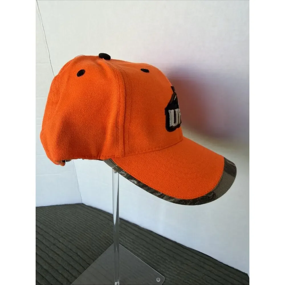 Vintage University of New Hampshire Hunter Orange Adjustable Hat Camo Late 90's